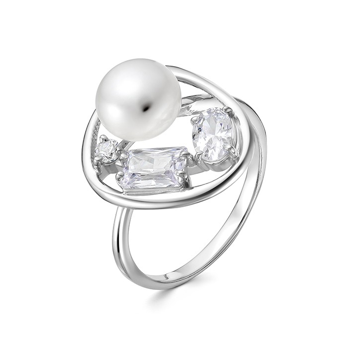 z1-10375 Кольцо с жемчугом. Серебро 925. 