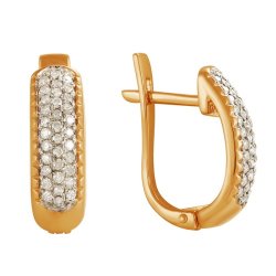 z2-7938 Серьги с бриллиантовой россыпью. Золото 585.