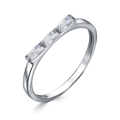 z1-11599 Кольцо с фианитами. Багеты. Серебро 925.