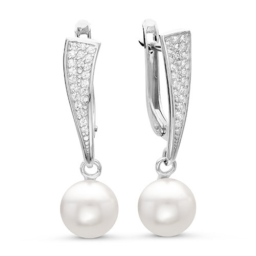 z2-9296 Серьги с жемчугом. Серебро 925. 