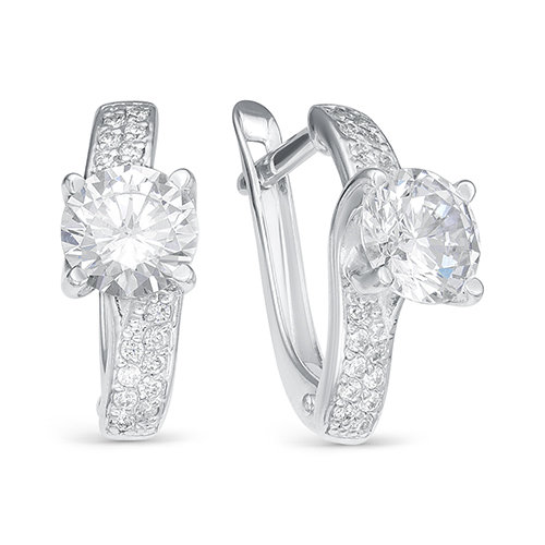 z2-9686 Серьги с фианитами. Серебро 925. 