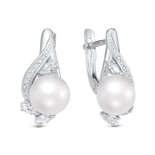 z2-9855 Серьги с жемчугом. Серебро 925. 