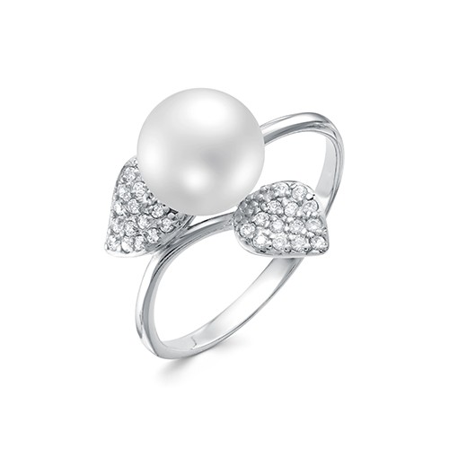 z1-10104 Кольцо с жемчугом. Серебро 925. 