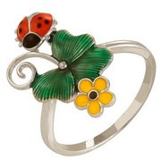 z1-8133 Кольцо с эмалью. Серебро 925. 