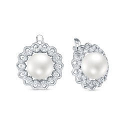 z2-10252 Серьги с жемчугом. Серебро 925.