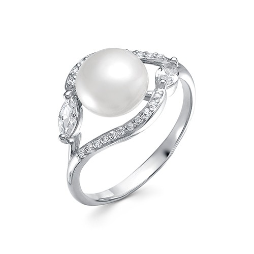 z1-10224 Кольцо с жемчугом. Серебро 925. 
