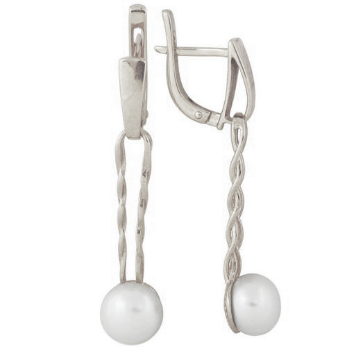 z2-5036 Серьги с жемчугом. Серебро 925. 