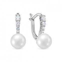 z2-10338 Серьги с жемчугом. Серебро 925.
