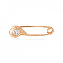 z7-092 Брошь с фианитами. Золото 585.