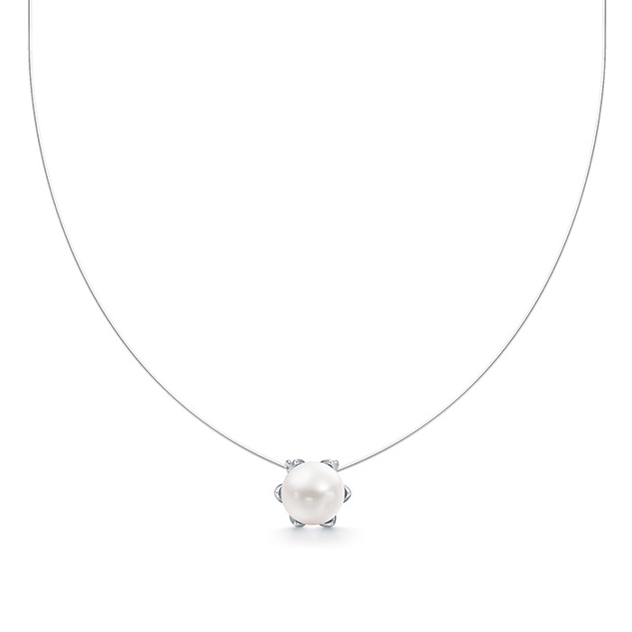 z4-7881 Колье с жемчугом. Серебро 925. 