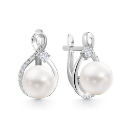z2-10872 Серьги с жемчугом. Серебро 925.