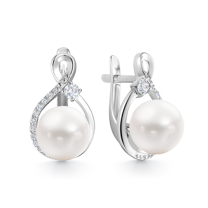 z2-10872 Серьги с жемчугом. Серебро 925. 