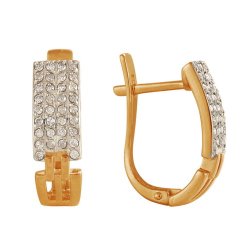 z2-7935 Серьги с бриллиантовой россыпью. Золото 585.