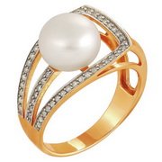 z1-8090 Кольцо с жемчугом. Золото 585. 