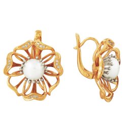 z2-7541 Серьги с жемчугом. Золото 585.