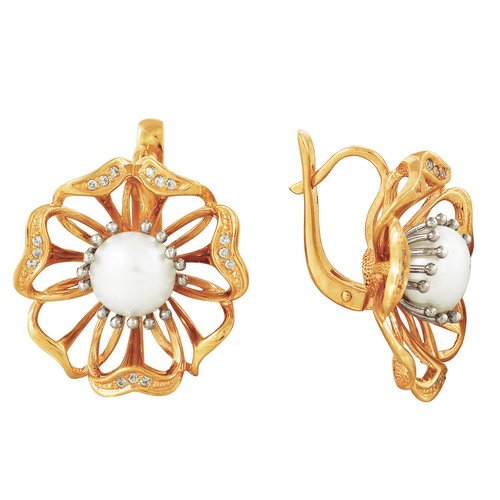 z2-7541 Серьги с жемчугом. Золото 585. 