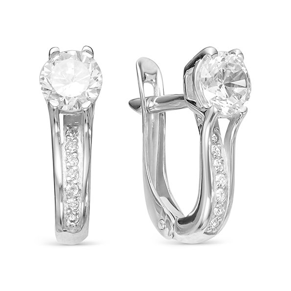 z2-9436 Серьги с фианитами. Серебро 925. 