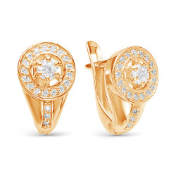 z2-9564 Серьги с фианитами. Золото 585.