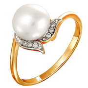 z1-8336 Кольцо с жемчугом. Золото 585. 