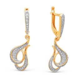 z2-8865 Серьги с фианитами. Золото 585.