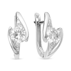z2-9485 Серьги с фианитами. Серебро 925.