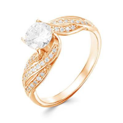 z1-9635 Кольцо с фианитами. Золото 585.