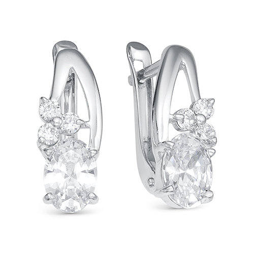 z2-9729 Серьги с фианитами. Серебро 925. 