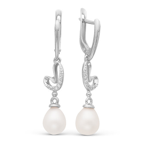 z2-8899 Серьги с жемчугом. Серебро 925. 