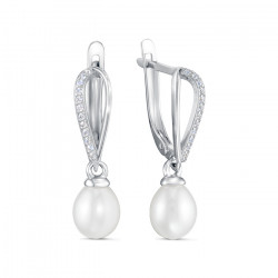 z2-10596 Серьги с жемчугом. Серебро 925.