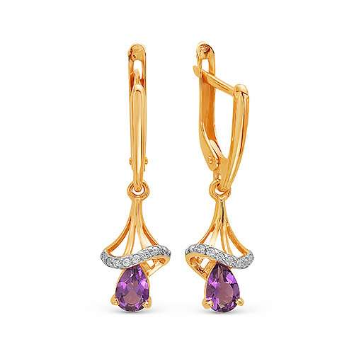 z2-8904 Серьги с фианитами. Серебро 925. 