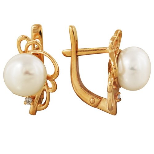 z2-7630 Серьги с жемчугом. Золото 585. 