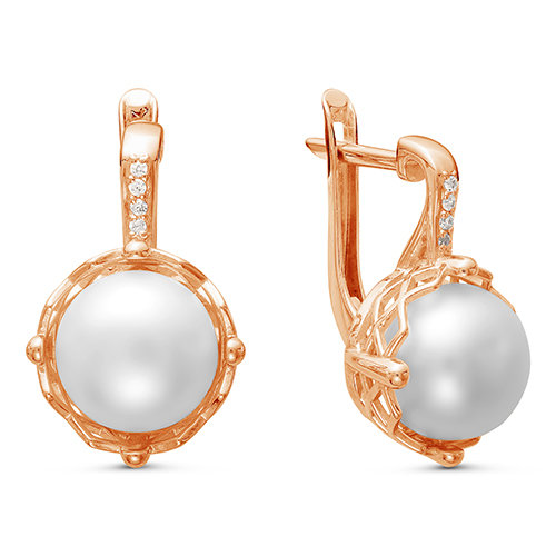 z2-9472 Серьги с жемчугом. Золото 585. 