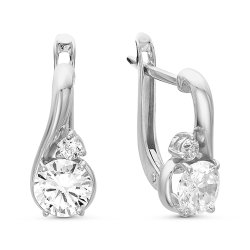 z2-9496 Серьги с фианитами. Серебро 925.