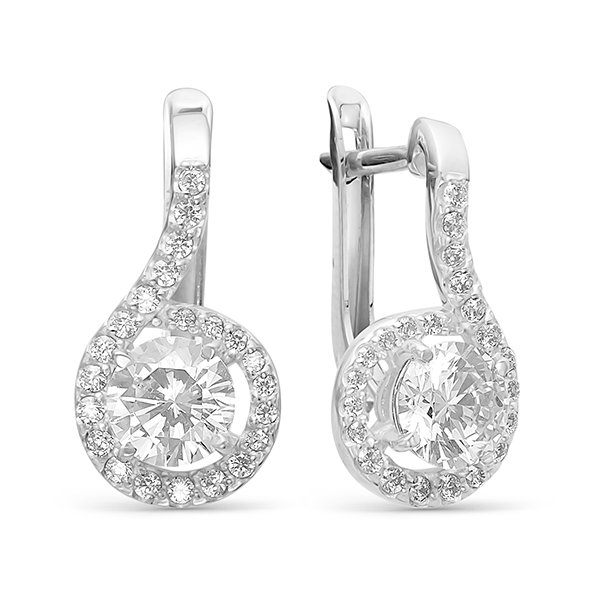 z2-9497 Серьги с фианитами. Серебро 925. 