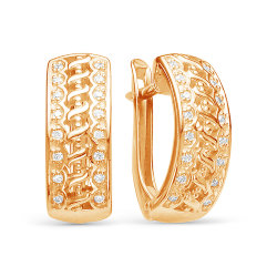 z2-9588 Серьги с фианитами. Золото 585.