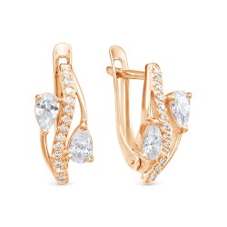 z2-10090 Серьги с фианитами. Золото 585.