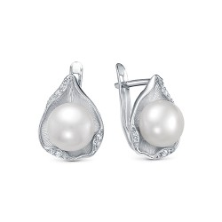 z 2-10226 Серьги с жемчугом. Серебро 925.