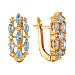 z2-8243 Серьги с фианитами. Серебро 925.