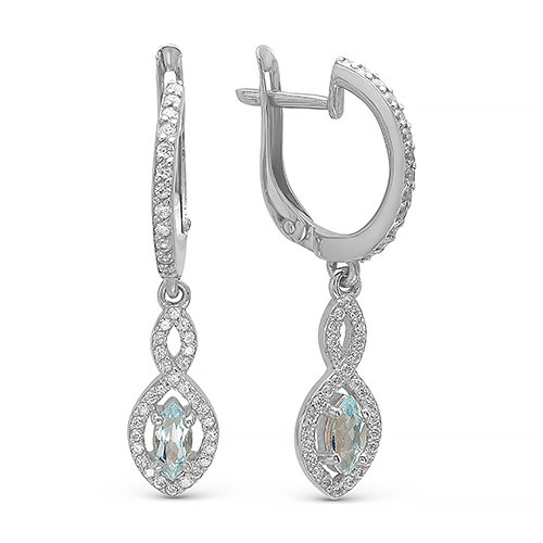 z2-8915 Серьги с фианитами. Серебро 925. 