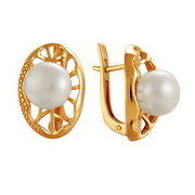 z2-8601 Серьги с жемчугом. Золото 585. 