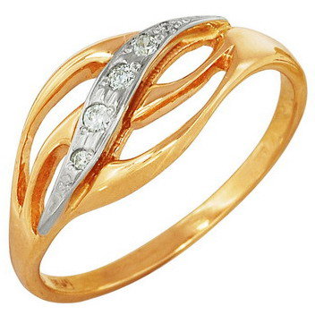 z1-123 Кольцо с фианитами. Золото 585. 