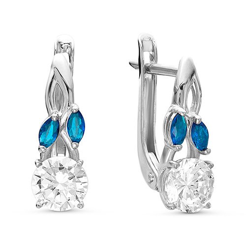 z2-9494 Серьги с фианитами. Серебро 925. 