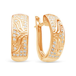 z2-9579 Серьги с фианитами. Золото 585.