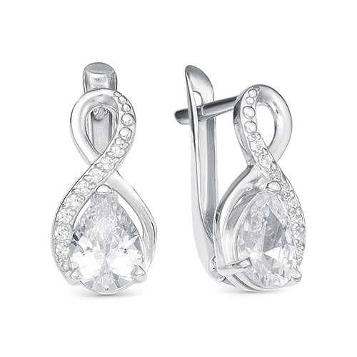 z2-9720 Серьги с фианитами. Серебро 925. 