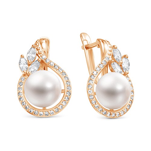 z2-9934 Серьги с жемчугом. Золото 585. 