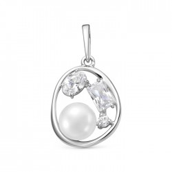 z3-10375 Подвеска с жемчугом. Серебро 925.