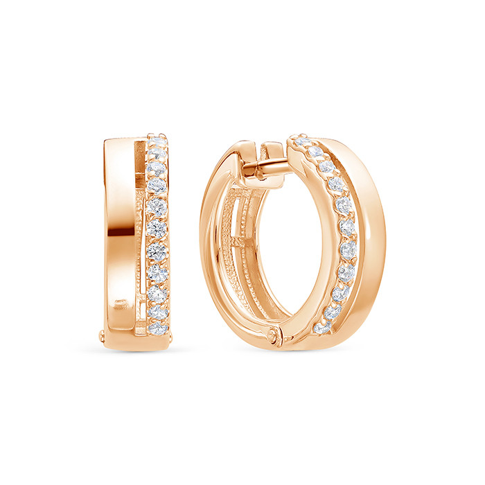 z2-10561 Серьги с фианитами. Золото 585. 