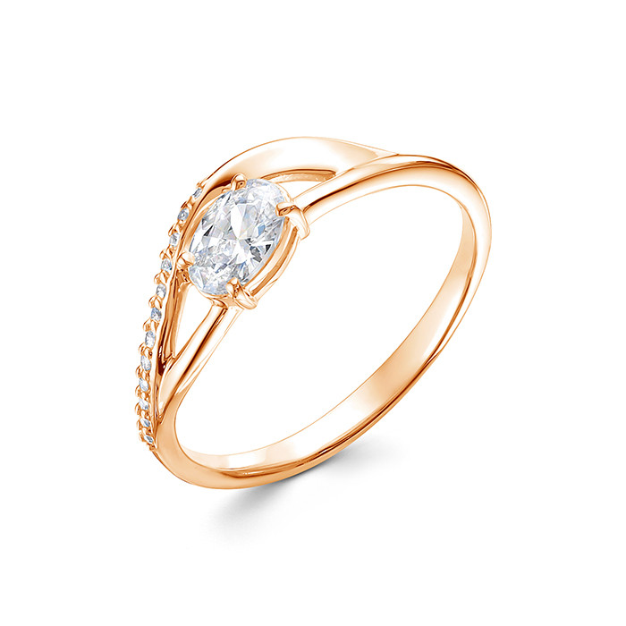 z1-10651 Кольцо с фианитами. Золото 585.  