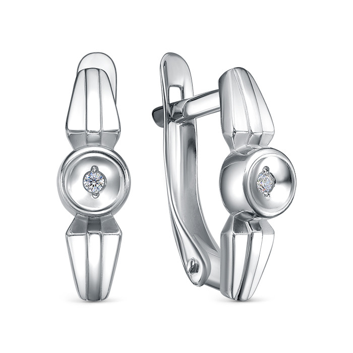 z2-11181 Серьги с фианитами. Серебро 925. 