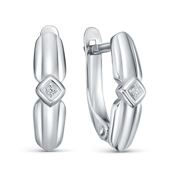 z2-11180 Серьги с фианитами. Серебро 925.  